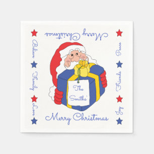 Serviette En Papier Serviettes de Noël personnalisées "Sanata Claus"