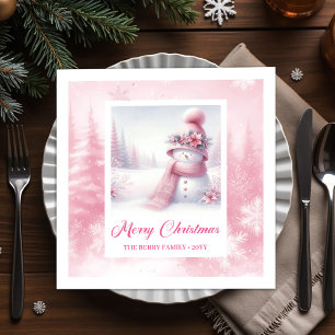 Serviette En Papier Serviettes de Noël pour enfants scène festive Pink