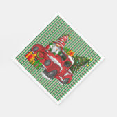 Serviette En Papier Serviettes de Noël rayées vertes (Coin)