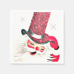 Serviette En Papier Serviettes de Noël rétro vintage Père Noël