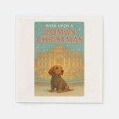 Serviette En Papier Serviettes de Noël romaines – Chien mignon en pull (Devant)