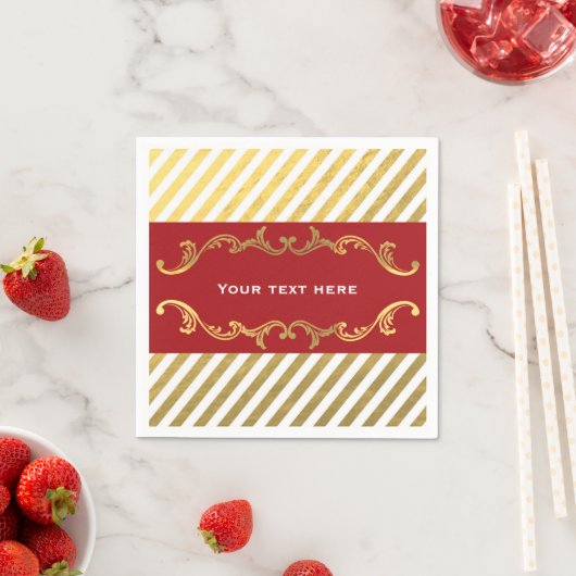 Serviette En Papier Serviettes de Noël Rouge & Or Gratuit (En situation)