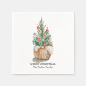 Serviette En Papier Serviettes de Noël traditionnelles monogrammées (Devant)