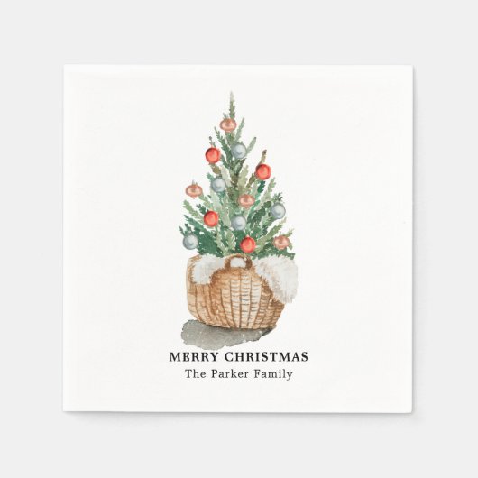 Serviette En Papier Serviettes de Noël traditionnelles monogrammées (Devant)