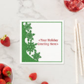 Serviette En Papier Serviettes de Noël vert personnalisées (En situation)