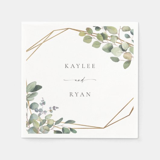 Serviette En Papier Serviettes de nom d'Eucalyptus rustique (Devant)