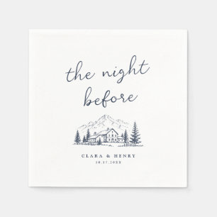 Serviette En Papier Serviettes de Nuit Avant le Mariage Montagne Marin