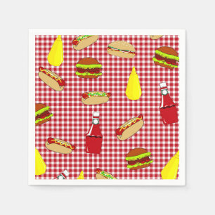 Serviette En Papier Serviettes de papier d'anniversaire de BBQ