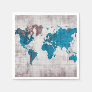 Serviette En Papier serviettes de papier de carte du monde