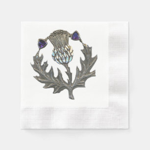 Serviette En Papier Serviettes de papier de chardon argenté