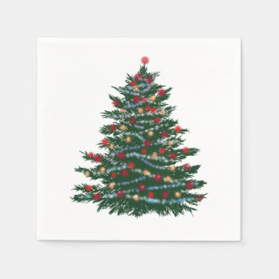 Serviette En Papier Serviettes de papier de cocktail d'arbre de Noël