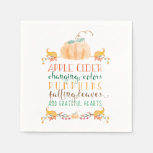 Serviette En Papier Serviettes de papier de cocktail de thanksgiving