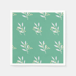 Serviette En Papier Serviettes de papier de feuille de cocktail vert
