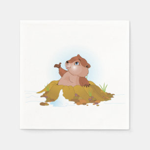 Serviette En Papier Serviettes de papier de Groundhog