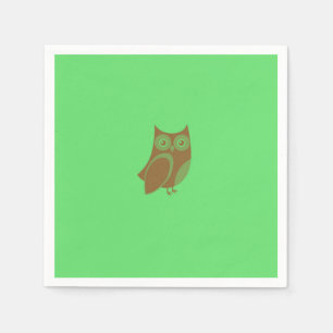 Serviette En Papier Serviettes de papier de hibou Brown