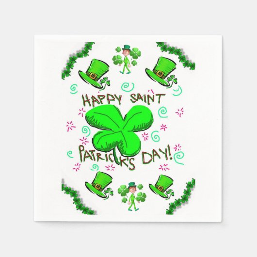 Serviette En Papier Serviettes de papier de jour St. Patrick (Devant)