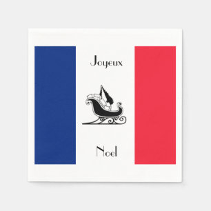 Serviette En Papier Serviettes de papier de Noël français de drapeau