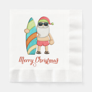 Serviette En Papier Serviettes de papier de Noël tropical de Père No