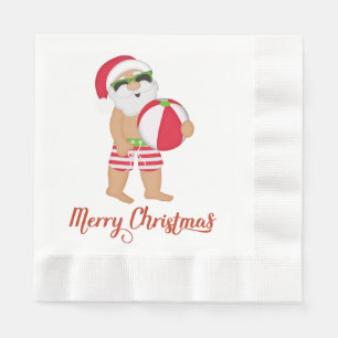 Serviette En Papier Serviettes de papier de Noël tropical de Père No