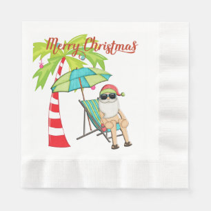 Serviette En Papier Serviettes de papier de Noël tropical de Père No