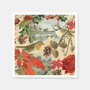 Serviette En Papier Serviettes de papier de Noël vintage avec les