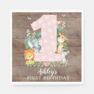 Serviette En Papier Serviettes de papier de premier anniversaire de