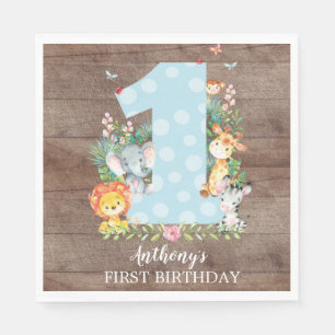 Serviette En Papier Serviettes de papier de premier anniversaire de