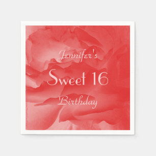 Serviette En Papier Serviettes de papier de rose de corail de rose,