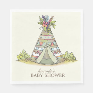 Serviette En Papier Serviettes de papier de Teepee de baby shower