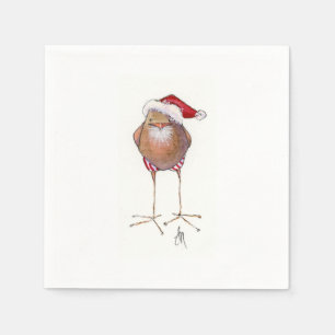 Serviette En Papier Serviettes de papier d'oiseau de Père Noël