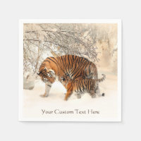 Serviettes de papier faites sur commande de tigres