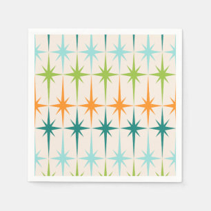 Serviette En Papier Serviettes de papier géométriques vintages de