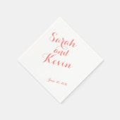 Serviette En Papier Serviettes de papier inclinées de mariage élégant (Coin)