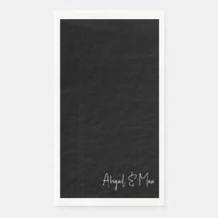 Serviette En Papier Serviettes de papier personnalisées élégantes noir