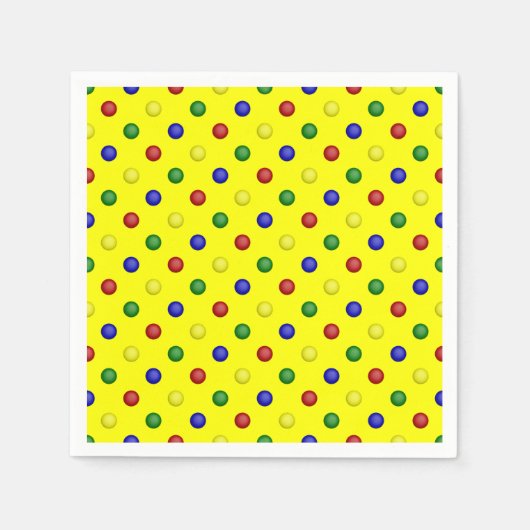Serviette En Papier Serviettes de papier Pois-jaune (Devant)