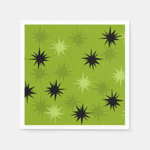 Serviette En Papier Serviettes de papier vertes atomiques de cocktail