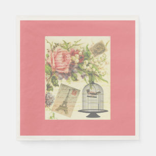 Serviette En Papier Serviettes de papier vintages de Paris de thème