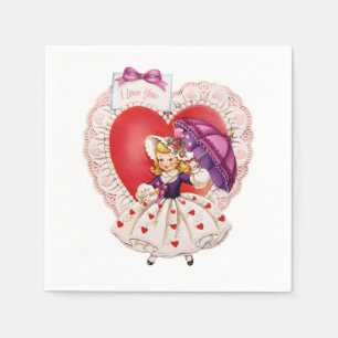 Serviette En Papier Serviettes de papier vintages de Valentine