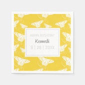 Serviette En Papier Serviettes De Papillon Jaune Et Blanc (Devant)