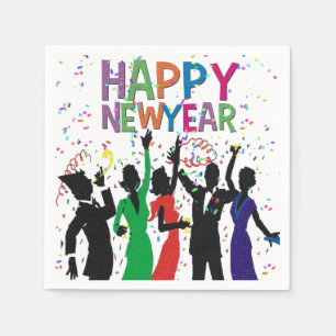 Serviette En Papier Serviettes de partie de confettis de bonne année