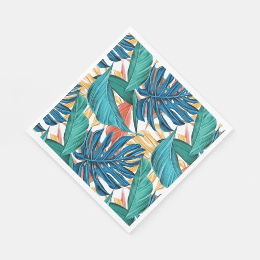 Serviette En Papier Serviettes de partie de feuillage tropical (Coin)