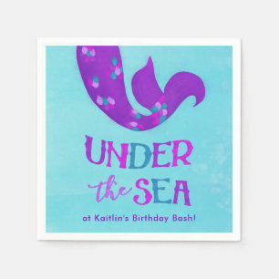 Serviette En Papier Serviettes de partie de sirène "sous la mer "