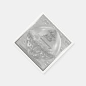 Serviette En Papier Serviettes de Parties scintillant en argent (Coin)