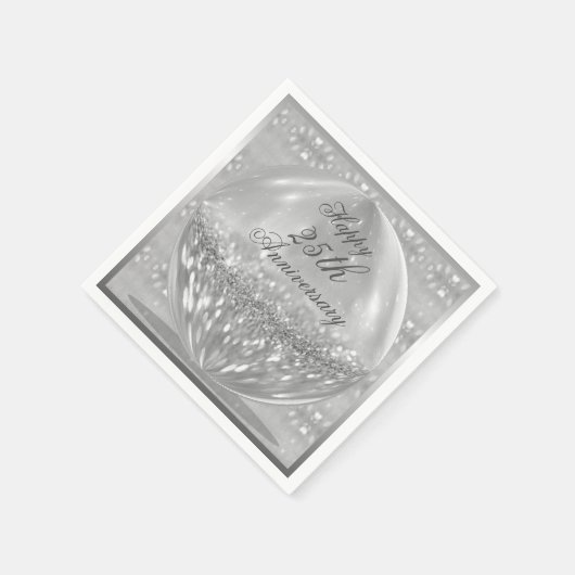 Serviette En Papier Serviettes de Parties scintillant en argent (Coin)