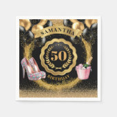 Serviette En Papier Serviettes de Parties scintillant en or brillantes (Devant)