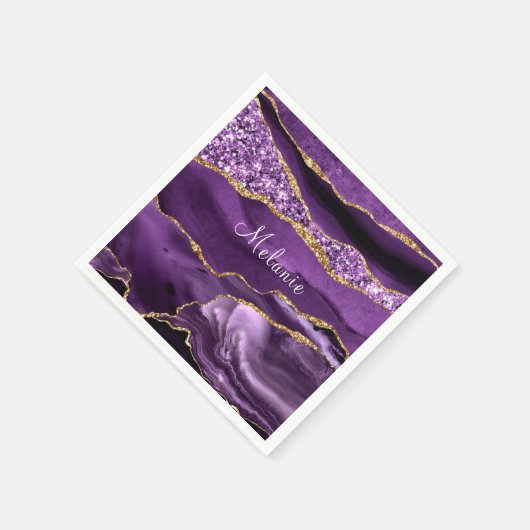 Serviette En Papier Serviettes de Parties scintillant en or violet ave (Coin)