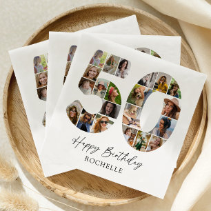 Serviette En Papier Serviettes de photo d'anniversaire 50 ans minimali