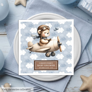 Serviette En Papier Serviettes de pilote d'ours en peluche personnalis