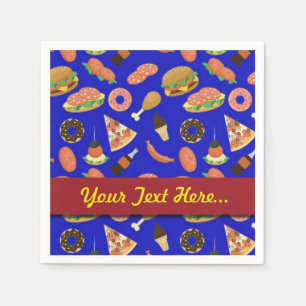 Serviette En Papier Serviettes de pique-nique bleues pour le goûter