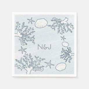 Serviette En Papier Serviettes de plage Coral Reef Sea Shell & Starfis